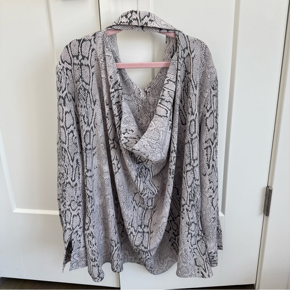Zimmermann Snakeskin Patterned Silk Blouse